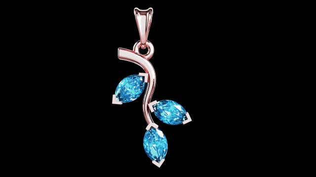 Twig marquise jewelry pendant 3D Print Model .c4d .max .obj .3ds .fbx .stl .blend