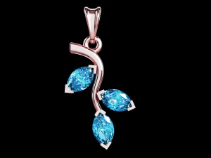 Ювелирный кулон в виде веточки маркизы 3D Принт Модель