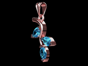 Twig marquise jewelry pendant 3D Print Model
