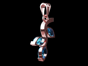 Twig marquise jewelry pendant 3D Print Model