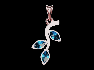 Twig marquise jewelry pendant 3D Print Model