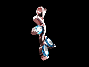Twig marquise jewelry pendant 3D Print Model