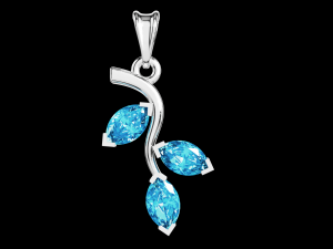 Twig marquise jewelry pendant 3D Print Model