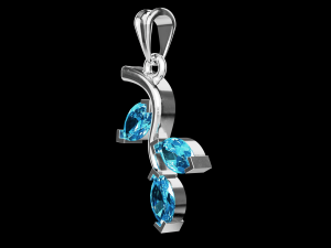 Twig marquise jewelry pendant 3D Print Model