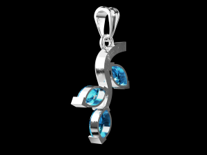 Twig marquise jewelry pendant 3D Print Model