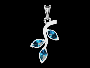 Twig marquise jewelry pendant 3D Print Model