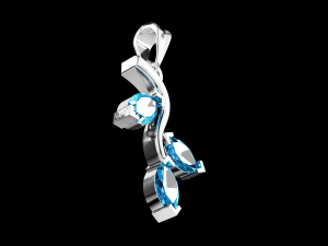 Twig marquise jewelry pendant 3D Print Model
