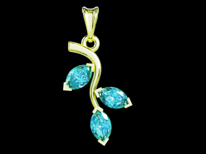 Twig marquise jewelry pendant 3D Print Model