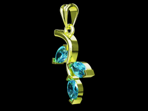 Twig marquise jewelry pendant 3D Print Model