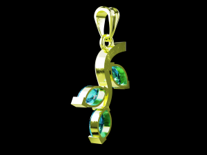 Twig marquise jewelry pendant 3D Print Model
