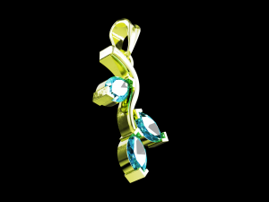Twig marquise jewelry pendant 3D Print Model