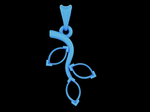Twig marquise jewelry pendant 3D Print Model