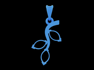 Twig marquise jewelry pendant 3D Print Model