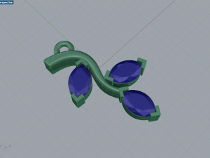 Twig marquise jewelry pendant 3D Print Model