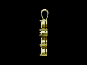 Pear stones cross pendant and round center stone 3D Baskı Modeli