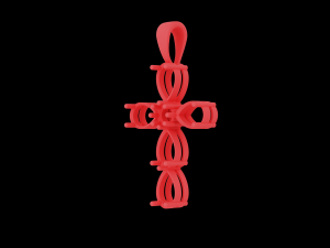 Pear stones cross pendant and round center stone 3D Baskı Modeli