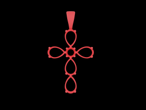 Pear stones cross pendant and round center stone 3D Baskı Modeli