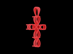 Pear stones cross pendant and round center stone 3D Baskı Modeli