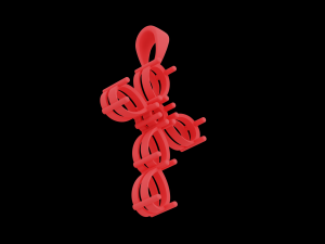 Pear stones cross pendant and round center stone 3D Baskı Modeli
