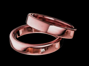 Massiver Ehering und mit Stein 3D Druckmodell