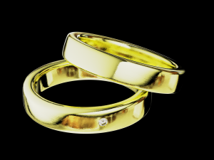 Solid wedding ring and with stone Modelo de impresión 3D