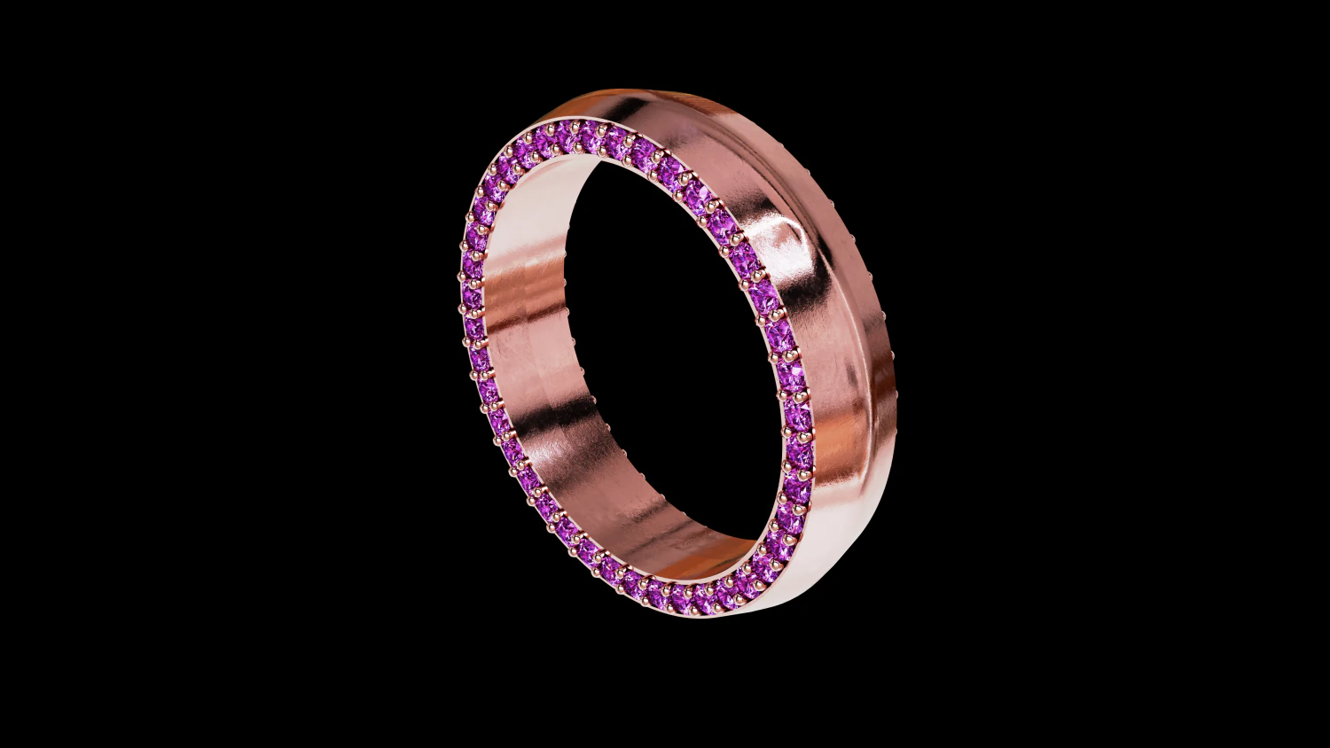Solid eternity convex ring with stone 3D Print Model .c4d .max .obj .3ds .fbx .stl .blend 