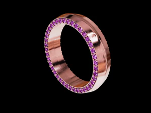 스톤이 포함된 견고한 영원 볼록 링 3D 프린트 모델