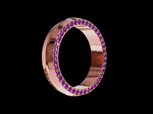 Solid eternity convex ring with stone 3D Print Model