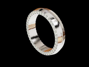 Solid eternity convex ring with stone 3D Print Model