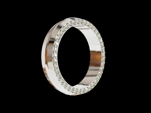Solid eternity convex ring with stone 3D Print Model
