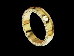 Solid eternity convex ring with stone 3D Print Model