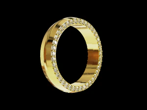 Solid eternity convex ring with stone 3D Print Model
