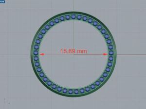 Solid eternity convex ring with stone 3D Print Model
