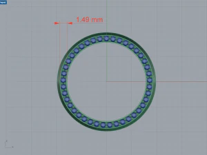 Solid eternity convex ring with stone 3D Print Model