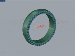 Solid eternity convex ring with stone 3D Print Model