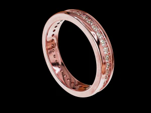 Bague classique bandeau éternité avec pierre Modèles 3D en vedette