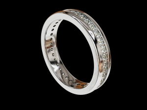 Eternity band classic ring with stone 3D 打印模型