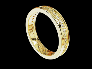 Eternity band classic ring with stone 3D 打印模型