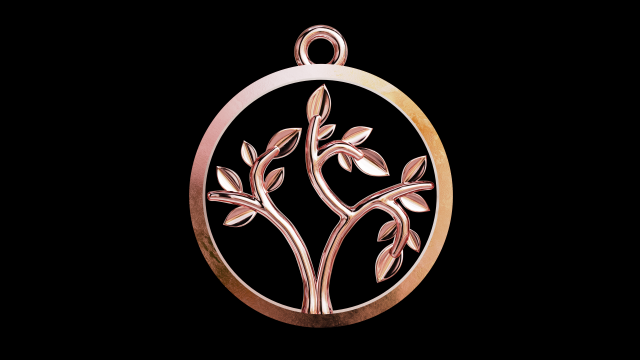 Tree of Life round classic pendant 3D Print Model .c4d .max .obj .3ds .fbx .stl .blend 