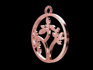 Tree of Life round classic pendant 3D Print Model