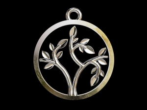 Tree of Life round classic pendant 3D Print Model