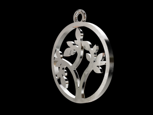 Tree of Life round classic pendant 3D Print Model