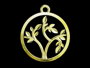Tree of Life round classic pendant 3D Print Model