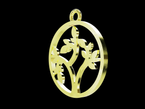 Tree of Life round classic pendant 3D Print Model