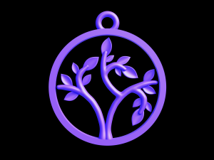 Tree of Life round classic pendant 3D Print Model