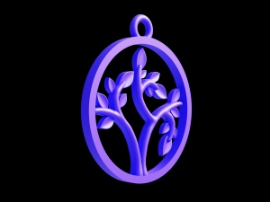 Tree of Life round classic pendant 3D Print Model