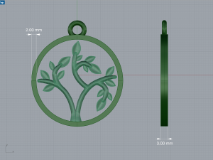 Tree of Life round classic pendant 3D Print Model