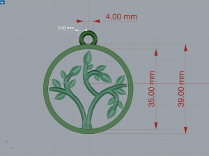 Tree of Life round classic pendant 3D Print Model