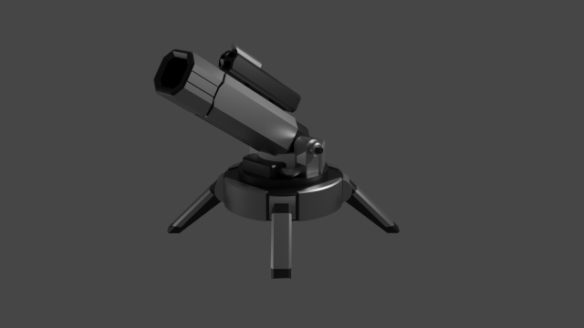 Sci-fi Turret 3D 模型 .c4d .max .obj .3ds .fbx .stl .blend