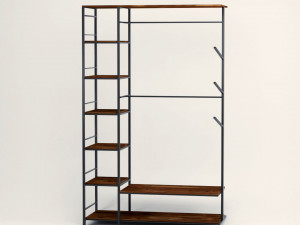 Metal and wood shelf Modelo 3D